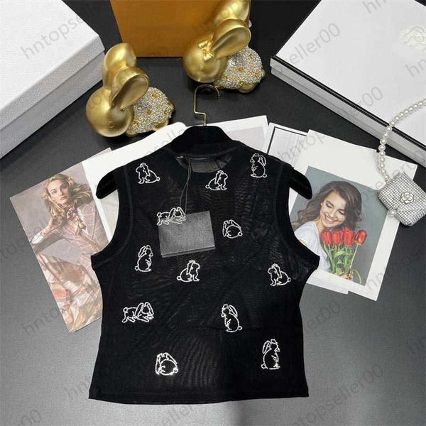 black womens tanks designer summer spring fashion luxury brand sheer mesh diamond rabbit pattern sleeveless round neck tank female clothes, White
black womens tanks designer summer spring fashion luxury brand sheer mesh diamond rabbit pattern sleeveless round neck tank female clothes, White