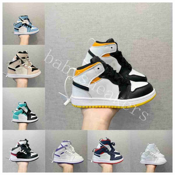mid kids baby infant designer shoes for boys girls sports black white chunky low cows trainers boy athletic outdoor basketball sneakers tenn