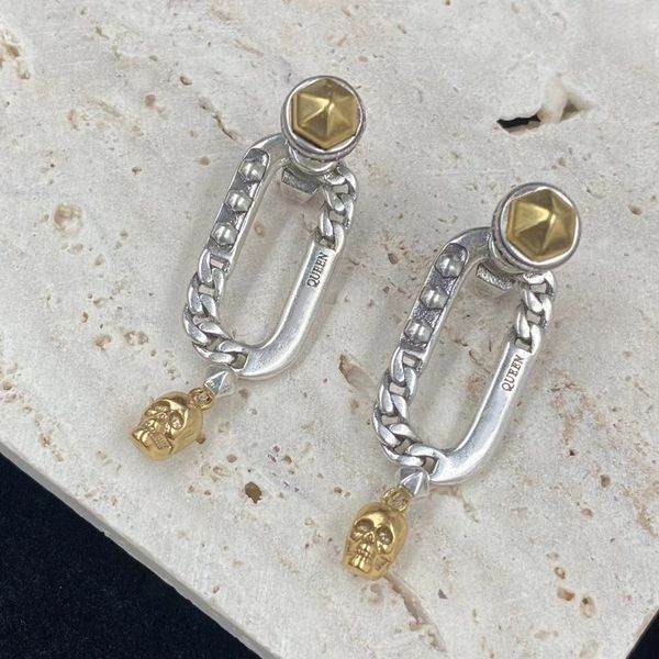 charm personality gold and silver two-color skull pendant designer earrings, Golden
charm personality gold and silver two-color skull pendant designer earrings, Golden