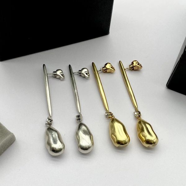 pearl diamond earrings personality skull irregular pendant luxury designer earrings, Golden
pearl diamond earrings personality skull irregular pendant luxury designer earrings, Golden