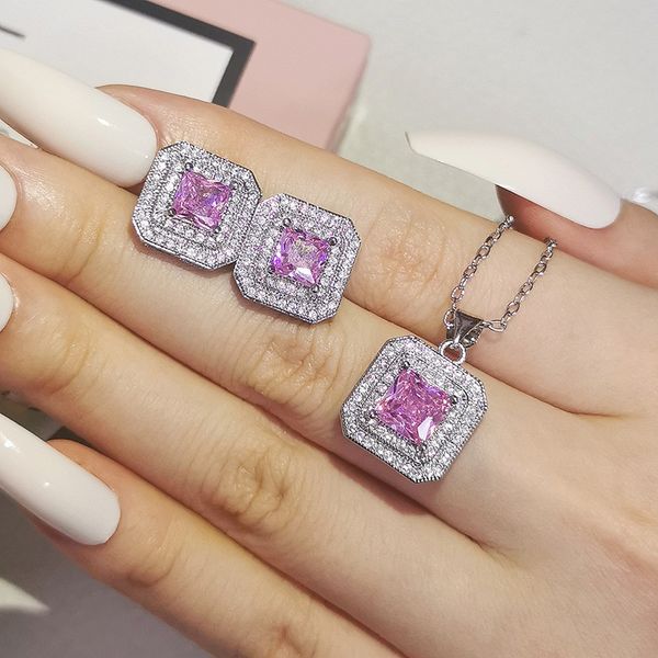 handmade pink diamond jewelry set 925 sterling silver party wedding earrings necklace for women bridal promise jewelry
handmade pink diamond jewelry set 925 sterling silver party wedding earrings necklace for women bridal promise jewelry