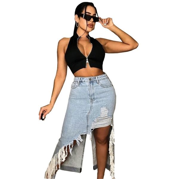 women denim mid-calf skirts designer 2023 irregular cut a-line slipt jeans skirts tassel female high streetwear dress women clothing 9696, Black
women denim mid-calf skirts designer 2023 irregular cut a-line slipt jeans skirts tassel female high streetwear dress women clothing 9696, Black