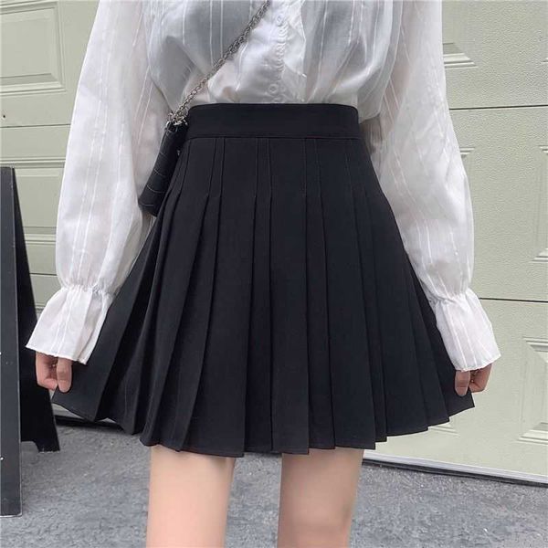 summer pleated women's black suit high waist short line large gray small spring and autumn anti shining half skirt