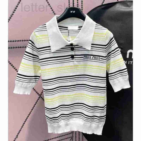women's knits & tees designer mm23ss spring/summer new striped polo knitted with contrast color collar elastic slim fit and versatile k, White
women's knits & tees designer mm23ss spring/summer new striped polo knitted with contrast color collar elastic slim fit and versatile k, White
