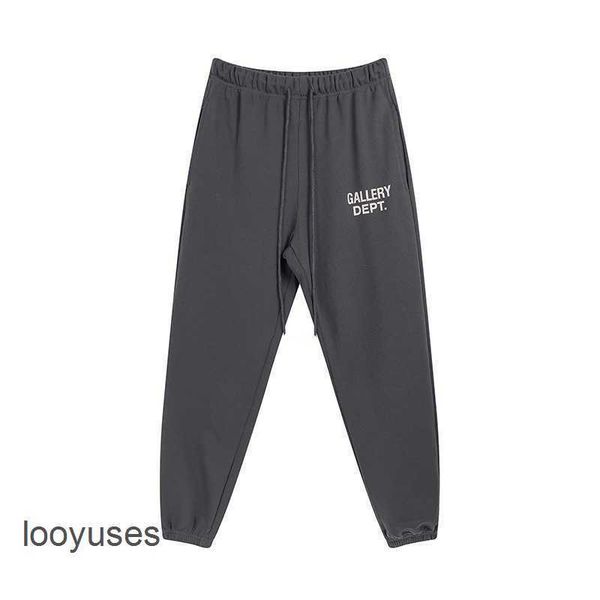 galleryes dept drawstring 2023 casual designer sport pant fashion printed pants brand letter men's women's sports yrnv, Black
