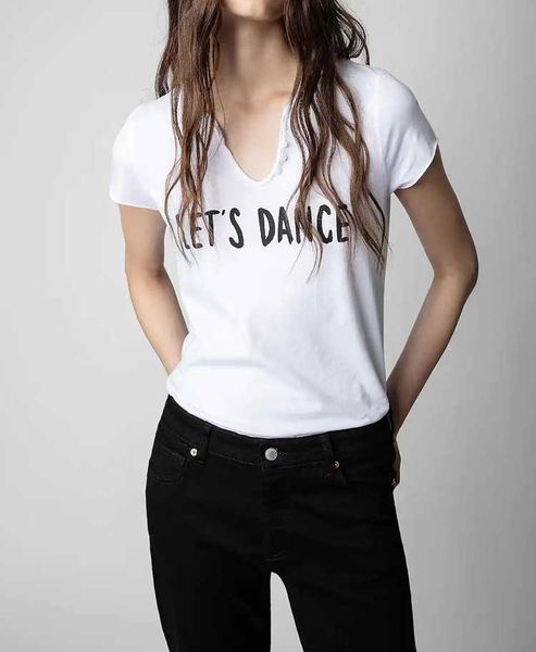 23ss zadig voltaire tees front letter back digital printing tongue kiss u-neck short sleeve t-shirt women, White
23ss zadig voltaire tees front letter back digital printing tongue kiss u-neck short sleeve t-shirt women, White