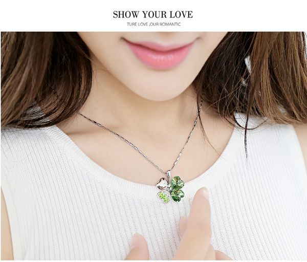 jewelry sets lucky clover women pendant necklace inlaid superior rhinestone crystal twinkle non fading valentine's gift ornaments plati, Silver
jewelry sets lucky clover women pendant necklace inlaid superior rhinestone crystal twinkle non fading valentine's gift ornaments plati, Silver
