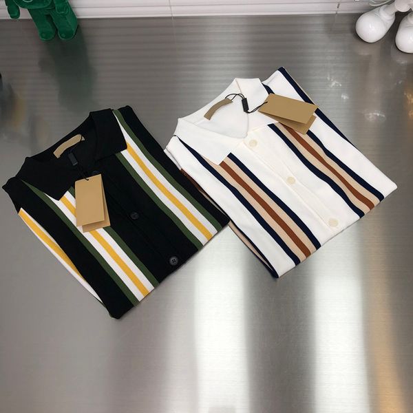 2023 men's stripe contrast knitted polo short sleeve luxury quality design spring/summer new casual comfortable short sleeve, White;black
2023 men's stripe contrast knitted polo short sleeve luxury quality design spring/summer new casual comfortable short sleeve, White;black