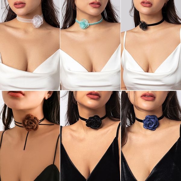 womens black vintage big flower choker ribbon necklace string wrap fabric rose victorian white floral choker tie cute jewelry, Golden;silver
womens black vintage big flower choker ribbon necklace string wrap fabric rose victorian white floral choker tie cute jewelry, Golden;silver