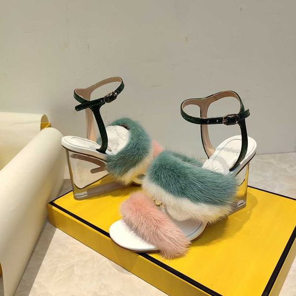 2023 new mink hair high heels women's colored shoes thick fashion spring 8cm, Black
2023 new mink hair high heels women's colored shoes thick fashion spring 8cm, Black