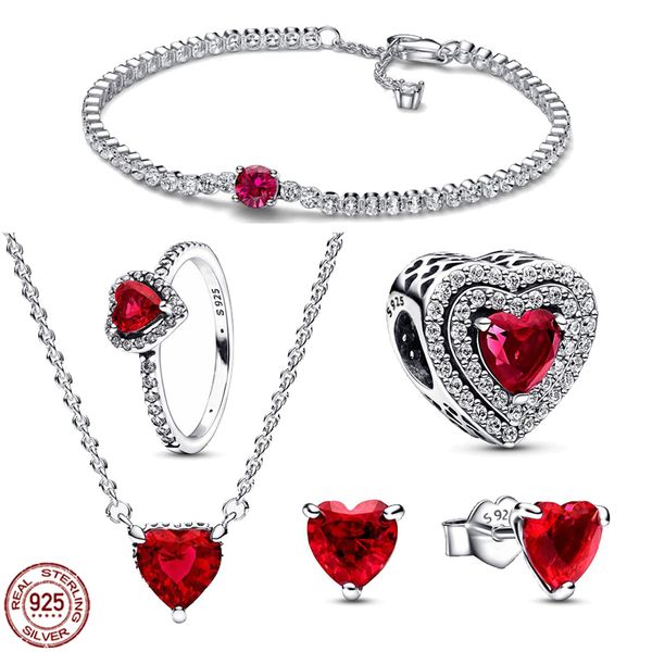 925 sterling silver charms bracelets jewelry five-piece set of blink red heart series designer bracelet necklace ring fit pandora beautiful, Golden;silver
925 sterling silver charms bracelets jewelry five-piece set of blink red heart series designer bracelet necklace ring fit pandora beautiful, Golden;silver
