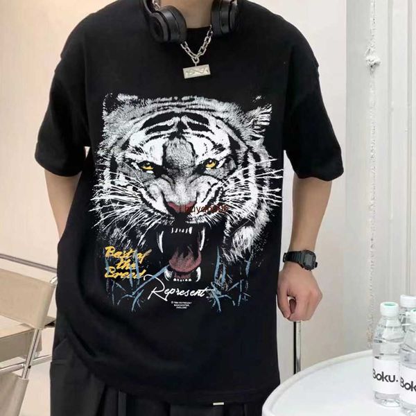 men's and women's summer fashion t shirt high street brand rep representative vintage white tiger head print washable old fog shor, White;black
men's and women's summer fashion t shirt high street brand rep representative vintage white tiger head print washable old fog shor, White;black