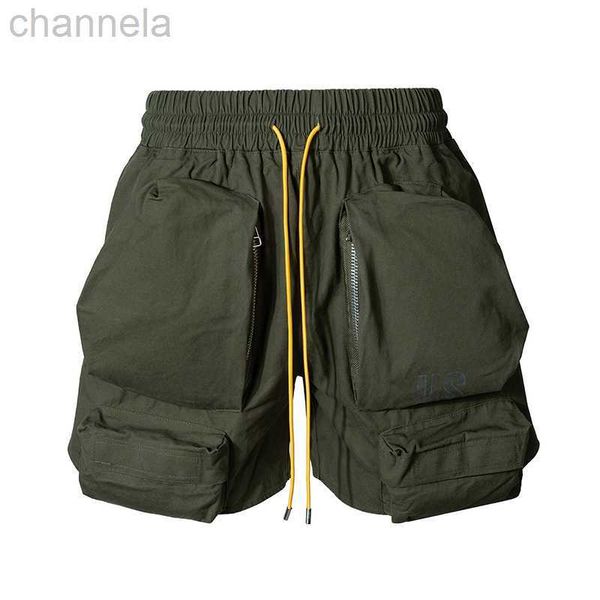 men's high street hip hop short joggers with functional pockets military style tactical shorts drawstring elastic waist, White;black
men's high street hip hop short joggers with functional pockets military style tactical shorts drawstring elastic waist, White;black