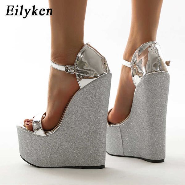 summer silver women's high heels wedges sandals platform buckle open toe ladies shoes size 35-42 230306, Black
summer silver women's high heels wedges sandals platform buckle open toe ladies shoes size 35-42 230306, Black