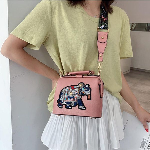retro embroidery elephant wide bag shoulder strap literary pu leather handbags messenger bag, Black;red
retro embroidery elephant wide bag shoulder strap literary pu leather handbags messenger bag, Black;red