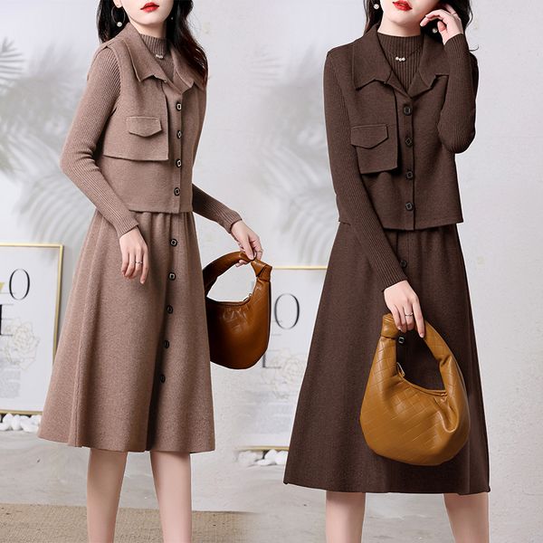 two piece dress spot 2023 autumn/winter fashion versatile style slim fit flesh covering windbreaker two piece sweater set skirt for women, White
two piece dress spot 2023 autumn/winter fashion versatile style slim fit flesh covering windbreaker two piece sweater set skirt for women, White