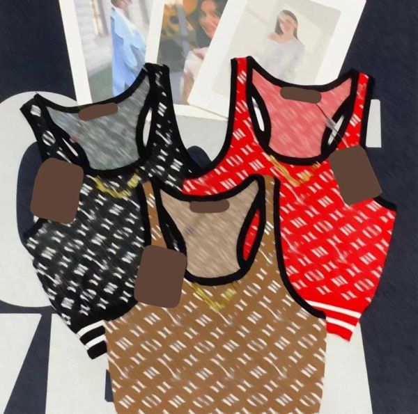 luxury tanks camis brand logo jacquard design crewneck sleeveless vest hem stripe print sports casual style knitted 3 colors designer tank, White
luxury tanks camis brand logo jacquard design crewneck sleeveless vest hem stripe print sports casual style knitted 3 colors designer tank, White