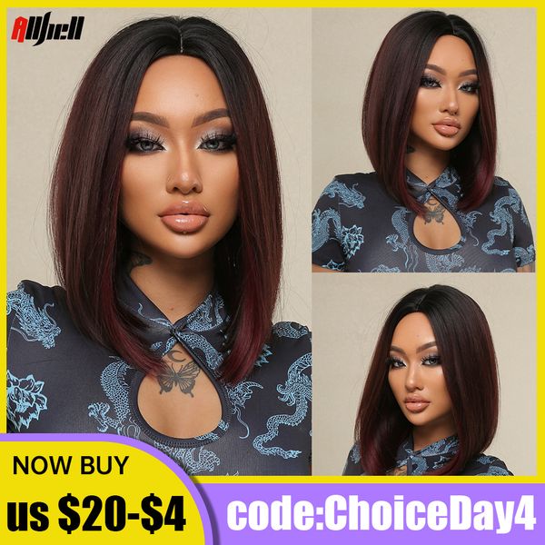 cosplay wigs medium length chestnut brown synthetic wigs middle part wine red highlights straight wig heat resistant for women party cosplay, Black
cosplay wigs medium length chestnut brown synthetic wigs middle part wine red highlights straight wig heat resistant for women party cosplay, Black