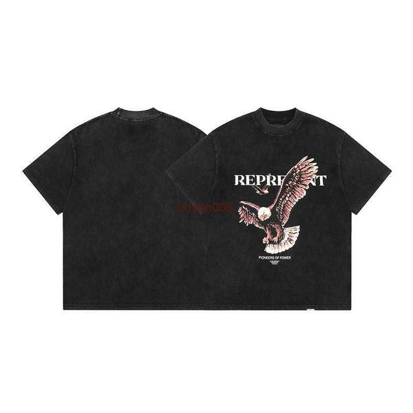 men's and women's summer fashion t shirt high street brand rep representative vintage eagle print slogan washed old round neck cot, White;black
men's and women's summer fashion t shirt high street brand rep representative vintage eagle print slogan washed old round neck cot, White;black