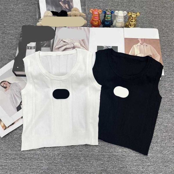 round neck tanks camis color contrast logo embroidery pattern hollowed out design pullover vest soft elastic fabric regular version of the j, White
round neck tanks camis color contrast logo embroidery pattern hollowed out design pullover vest soft elastic fabric regular version of the j, White
