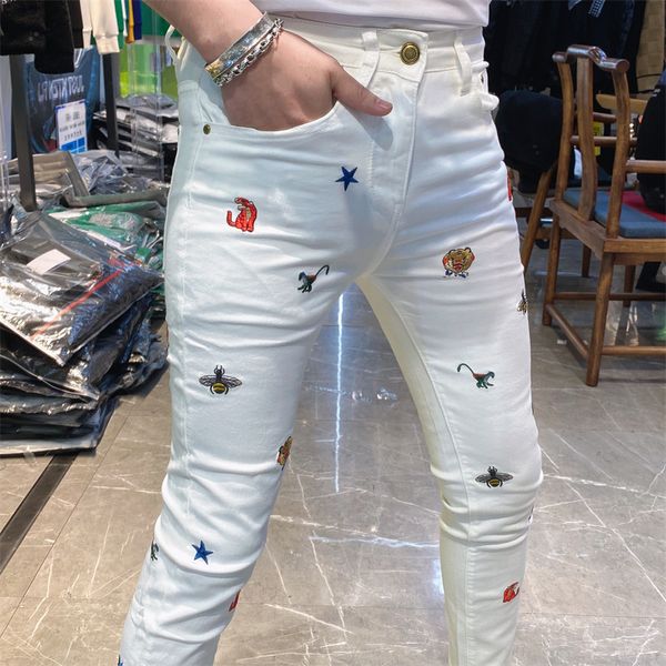 mens pants comfortable jean men spring legging slim fit fashion korean trend colorful pattern embroidery erkek jean pantolon 230413, Black
mens pants comfortable jean men spring legging slim fit fashion korean trend colorful pattern embroidery erkek jean pantolon 230413, Black