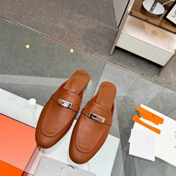 full leather buttoned outer wear baotou half slippers 2023 summer new flat bottom color matching muller shoes for women, Black
full leather buttoned outer wear baotou half slippers 2023 summer new flat bottom color matching muller shoes for women, Black