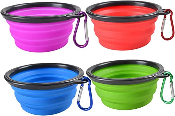 Collapsible Dog Bowls, Portable Foldable Dogs Cats Travel Water Food Bowls with Carabiner Clip for Walking, Traveling,Hiking
Collapsible Dog Bowls, Portable Foldable Dogs Cats Travel Water Food Bowls with Carabiner Clip for Walking, Traveling,Hiking
