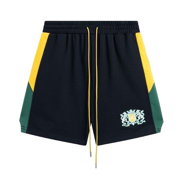 split joint mens rhude shorts summer casual loose embroidery designer shorts men, White;black
split joint mens rhude shorts summer casual loose embroidery designer shorts men, White;black