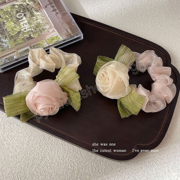 korean woman rose blossom design elastics hair band girls cute gauze scrunchies hair ties ladies ponytail hold hair accessories, Slivery;white
korean woman rose blossom design elastics hair band girls cute gauze scrunchies hair ties ladies ponytail hold hair accessories, Slivery;white
