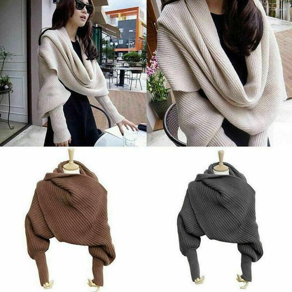 women's sweaters 10 colors women knitted sweater scarf with sleeve wrap winter warm shawl scarves, White;black
women's sweaters 10 colors women knitted sweater scarf with sleeve wrap winter warm shawl scarves, White;black