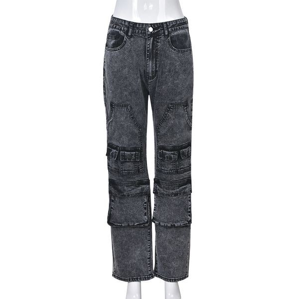 2023 designer mid waist straight pants women summer y2k multi pockets patchwork distressed denim teans outdoor streetwear trousers wholesale, Black;white
2023 designer mid waist straight pants women summer y2k multi pockets patchwork distressed denim teans outdoor streetwear trousers wholesale, Black;white