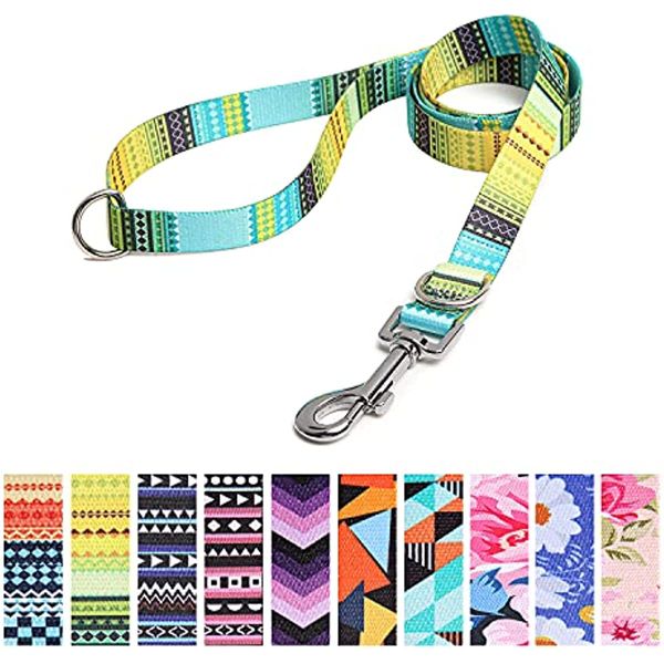 

Soft Dog Lead Leash with Bohemia Floral Tribal Geometric Patterns,Comfortable Lightweight Dog Training Walking Lead Leashes with 2 D-Ring for Small Medium Large Dogs