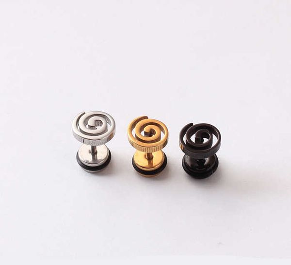 stud alisouy 2 pieces ear plugs tornado storm shape stainless steel black steel gold color men/women pierced stud earrings p230411, Golden;silver
stud alisouy 2 pieces ear plugs tornado storm shape stainless steel black steel gold color men/women pierced stud earrings p230411, Golden;silver