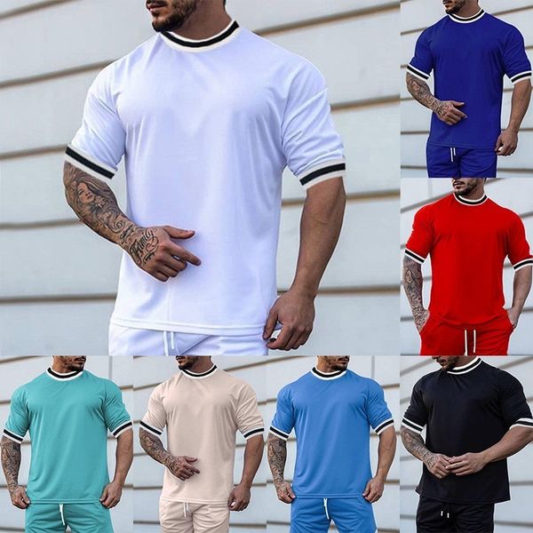 men's tracksuits summer men solid color round neck shorts suit menfashion sports t-shirt casual beach suit 230413, Gray
men's tracksuits summer men solid color round neck shorts suit menfashion sports t-shirt casual beach suit 230413, Gray