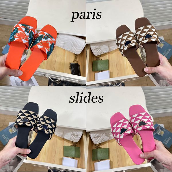 2023 with box raffia embroidered flat mules designer slippers beach women shoes pine green gold sky blue pink schemes fuchsia flat slides lu, Black
2023 with box raffia embroidered flat mules designer slippers beach women shoes pine green gold sky blue pink schemes fuchsia flat slides lu, Black