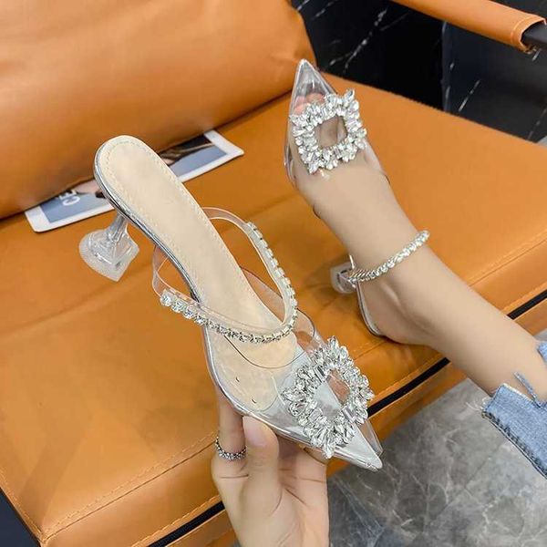 sandals women rhinestone high-heeled sandals pointed toe sandals ladies buckle strap wedding jelly clear pvc transparent high heel shoes, Black
sandals women rhinestone high-heeled sandals pointed toe sandals ladies buckle strap wedding jelly clear pvc transparent high heel shoes, Black