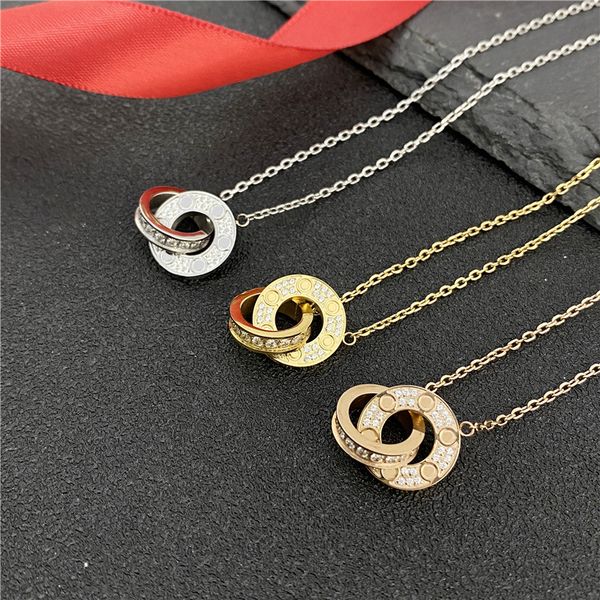 ring necklace couple jewelry fashion necklace men's and women's double rings full of zircon two rows of diamond pendants double bu, Silver
ring necklace couple jewelry fashion necklace men's and women's double rings full of zircon two rows of diamond pendants double bu, Silver