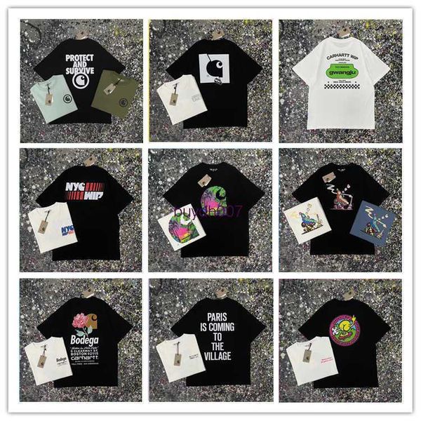 2023 men's and women's fashion t shirt tooling high street brand carhart style series 9 printed short sleeved couple college youth, White;black
2023 men's and women's fashion t shirt tooling high street brand carhart style series 9 printed short sleeved couple college youth, White;black