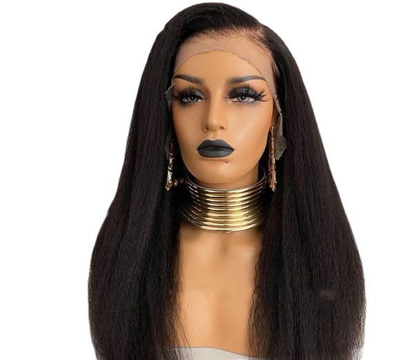 lace front wig natural black kinky straight 180% density yaki for black women with baby hair heat temperature glueless wig, Black;brown
lace front wig natural black kinky straight 180% density yaki for black women with baby hair heat temperature glueless wig, Black;brown