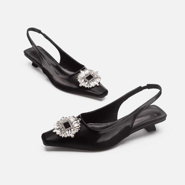 sandals classic brand rhinestone sandals women low heels shoes summer slingback rear strap sandalia mujer office party bridal shoes lady, Black
sandals classic brand rhinestone sandals women low heels shoes summer slingback rear strap sandalia mujer office party bridal shoes lady, Black