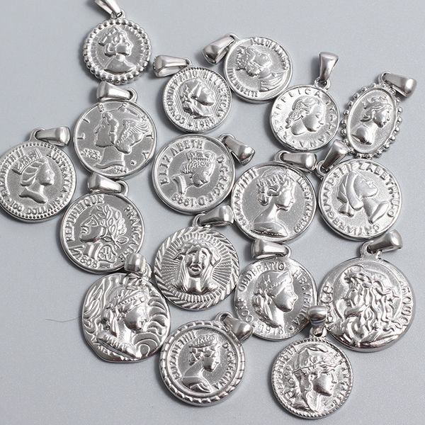 titanium steel roman coin pendant vacuum electroplating stainless steel charm for diy jewelry necklace making, Silver
titanium steel roman coin pendant vacuum electroplating stainless steel charm for diy jewelry necklace making, Silver