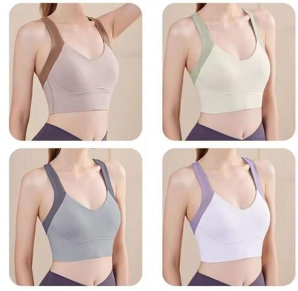 new high strength professional sports bra for women's shockproof gathered back bra fixed one piece yoga tank top, White;red
new high strength professional sports bra for women's shockproof gathered back bra fixed one piece yoga tank top, White;red