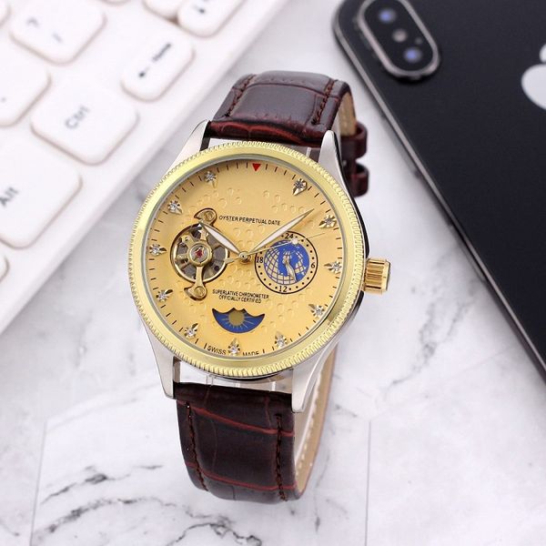 role wristwatches for men 2023 new mens watches 40mm tourbillon automatic mechanical watch luxury brand leather strap moon phase men fashion, Slivery;golden
role wristwatches for men 2023 new mens watches 40mm tourbillon automatic mechanical watch luxury brand leather strap moon phase men fashion, Slivery;golden