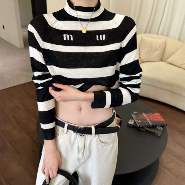 Women Sweater Early Autumn Black and White Stripe Contrast High Collar Short Casual Bottom Top T-shirt Pullover Fashion Clothing, Stripes
Women Sweater Early Autumn Black and White Stripe Contrast High Collar Short Casual Bottom Top T-shirt Pullover Fashion Clothing, Stripes