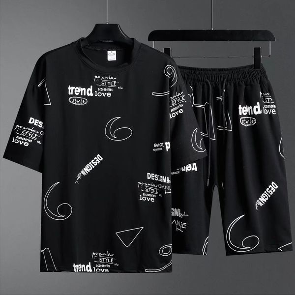 men's tracksuits summer tshirt shorts 2 piece set white tracksuit men's letter printing vintage street clothing creative pattern, Gray
men's tracksuits summer tshirt shorts 2 piece set white tracksuit men's letter printing vintage street clothing creative pattern, Gray