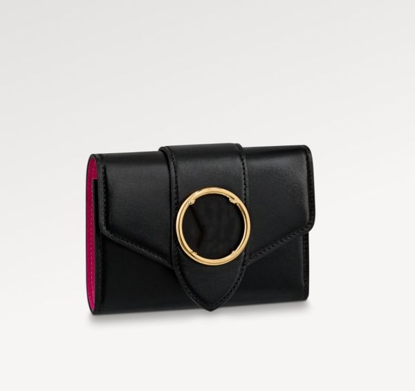 m69175 pont 9 short wallet women's new cowhide buckle flip zipper wallet, Red;black
m69175 pont 9 short wallet women's new cowhide buckle flip zipper wallet, Red;black