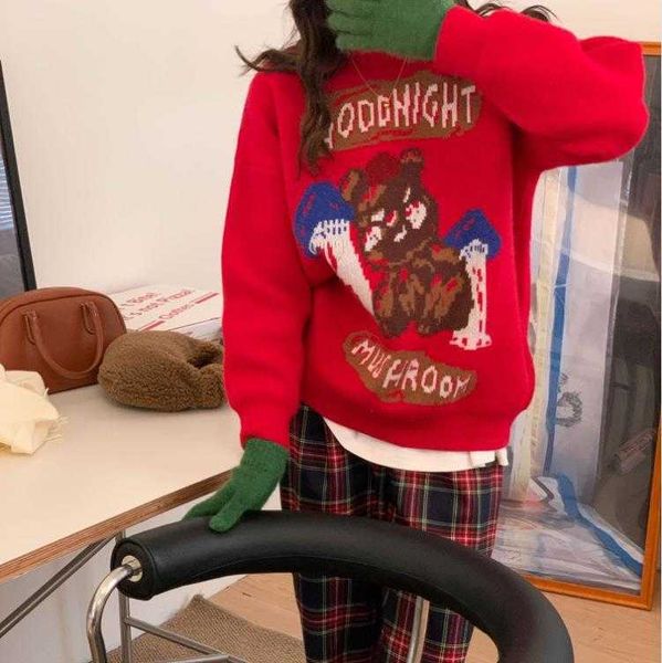 autumn and winter christmas sweater year red loose pullover womens retro plaid, White;black
autumn and winter christmas sweater year red loose pullover womens retro plaid, White;black