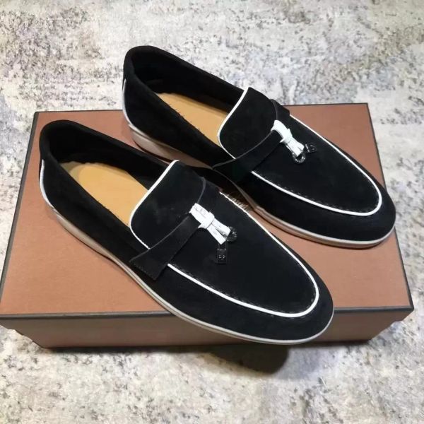 loropianas luxury designer shoes summer charms embellished walk suede loafers couple genuine mens womens leather casual slip on flats for me, Black
loropianas luxury designer shoes summer charms embellished walk suede loafers couple genuine mens womens leather casual slip on flats for me, Black