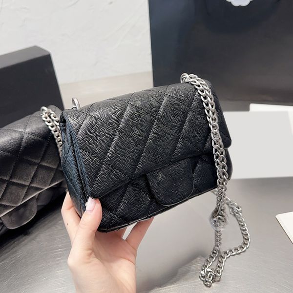 luxury designer crossbody shoulder bags classic mini flap quilted caviar leather purse silver/gold metal chain handbags crush heart bead tre
luxury designer crossbody shoulder bags classic mini flap quilted caviar leather purse silver/gold metal chain handbags crush heart bead tre
