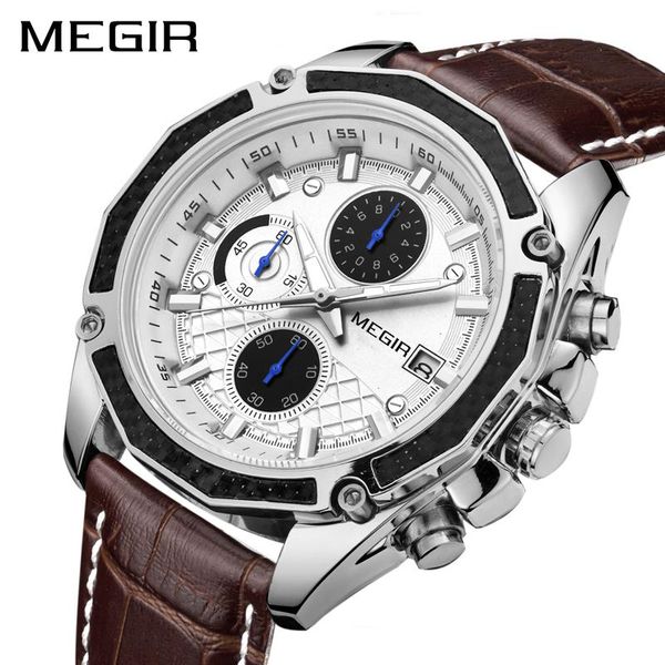 2023 megir official quartz men watches fashion genuine leather chronograph watch clock for gentle men male students reloj hombre, Slivery;brown
2023 megir official quartz men watches fashion genuine leather chronograph watch clock for gentle men male students reloj hombre, Slivery;brown